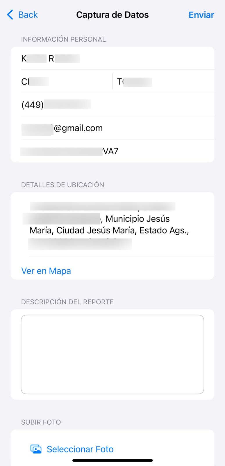 CAPAS Móvil reportes